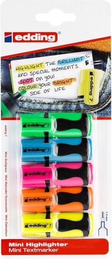 Edding 7 mini szövegkiemelő készlet neon színekben (5 db)