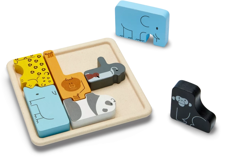 PlanToys fa berakós állatos puzzle