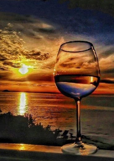 Gyémántszemes kirakó – Poharak a tengerparton 30 × 40 cm