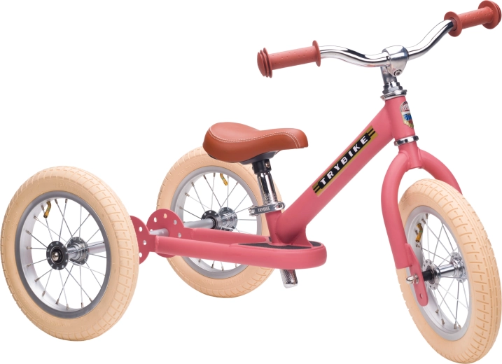 Trybike gyermek futóbicikli 2 az 1-ben (tricikli/egyensúlyozó bicikli) matt rózsaszín