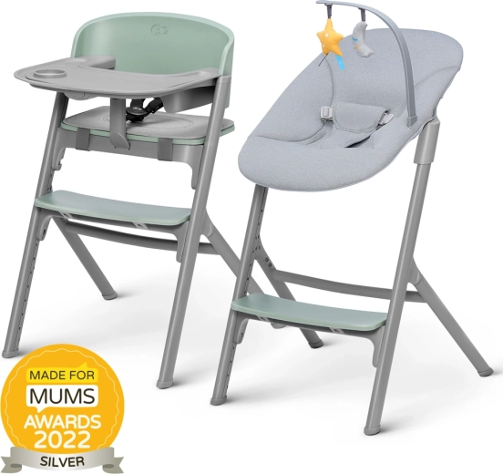 Kinderkraft Select Livy Olive Green növekvő etetőszék szett + Calmee pihenőszék