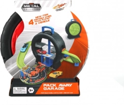 Játékkészlet abroncs alakú bőröndben 4 kisautóval