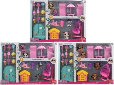 Állatkás készlet házikóval és kiegészítőkkel