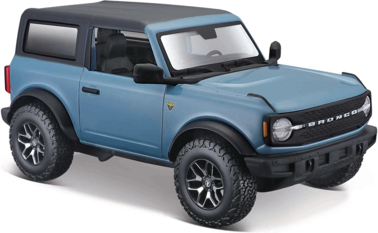 Maisto 2021 Ford Bronco Badlands, 1:24 modell – kék