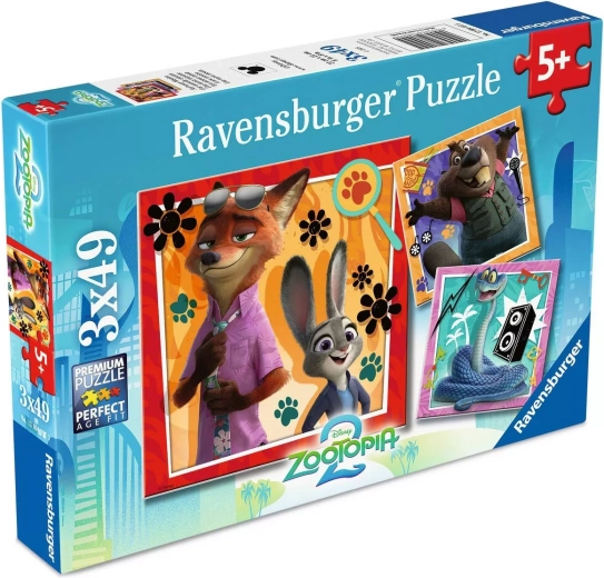 RAVENSBURGER puzzle Zootropolis: Állatváros 3×49 darab
