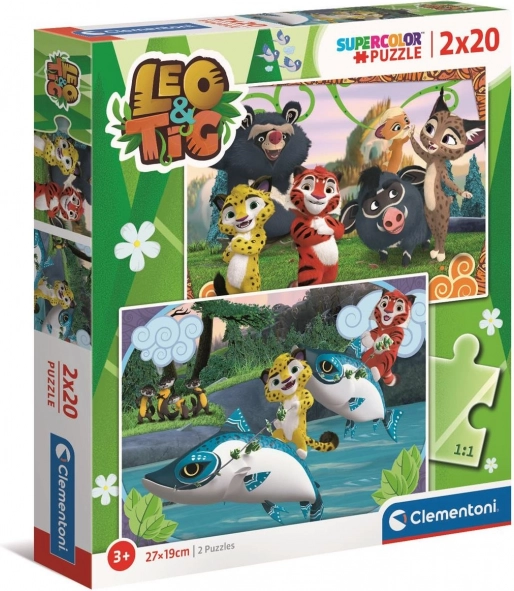 Clementoni puzzle Leo és Tig 2×20 darabos
