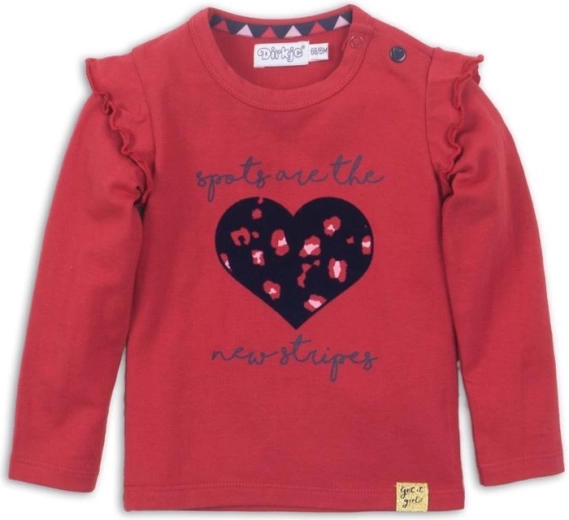 Dirkje lány hosszú ujjú póló, piros