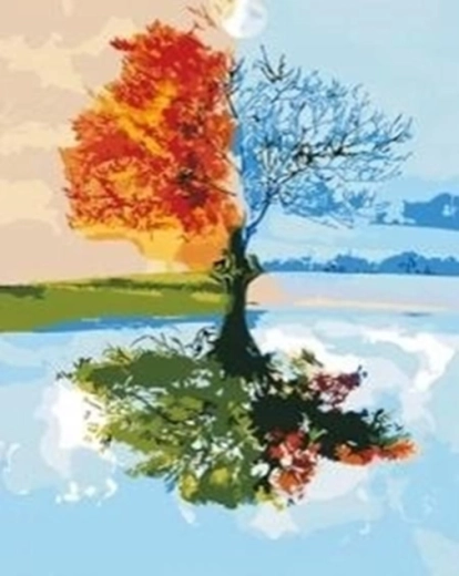 Norimpex számfestő készlet – Négy évszakos fa, 40 × 50 cm