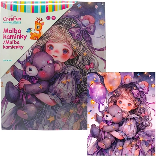 Gyémántfestés – születésnapi maci 27 × 33 cm