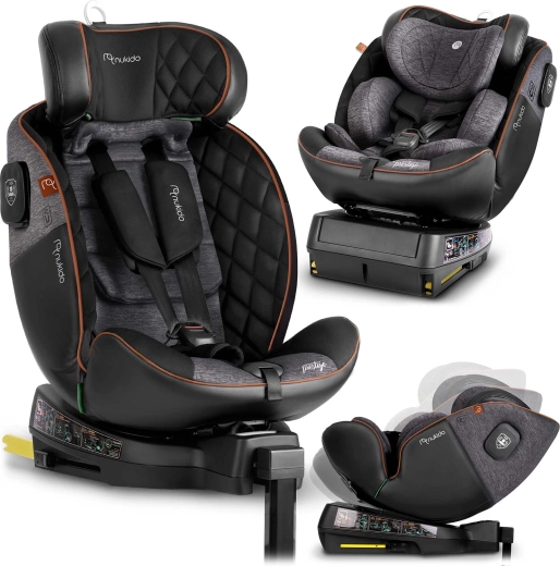 Nukido Prestige Line forgatható autósülés 0–36 kg i-Size ISOFIX fekete–szürke