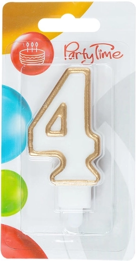 Arany szülinapi gyertya – 4-es szám