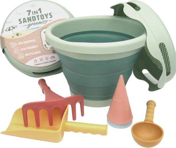 Compactoys összecsukható homokozó készlet 7 az 1-ben, zöld