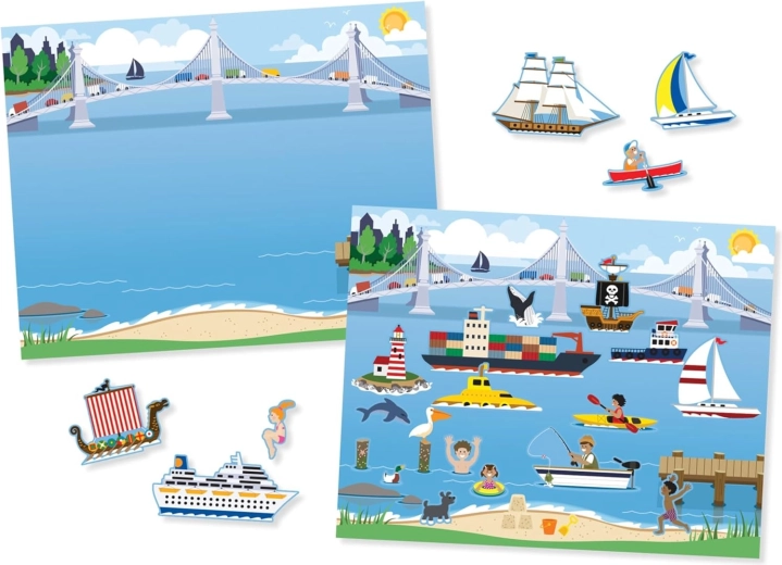 Járműves matrica pad – újraragasztható matricák és jelenetek készlete MELISSA & DOUG