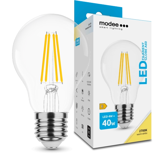 Modee Smart Lighting LED szálas Globe E27 4 W meleg fehér izzó