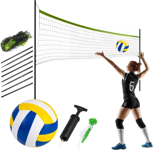 Neo-Sport 570 cm-es háló állvánnyal röplabdához és tollaslabdához