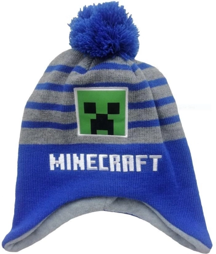 Minecraft sapka szürke-kék