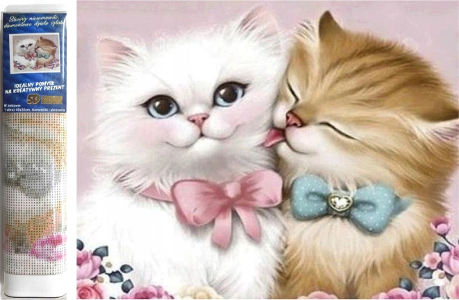 gyémántfestés szerelmes cicák 30 × 40 cm