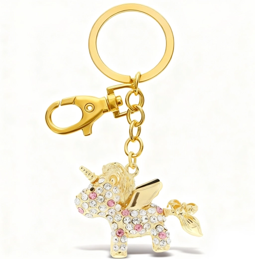 Arany unikornis kulcstartó