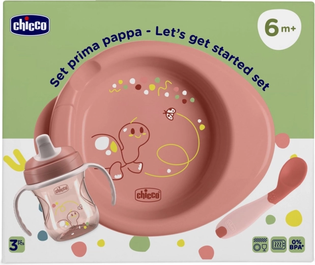 Chicco etető kezdőkészlet pink 6 hó+