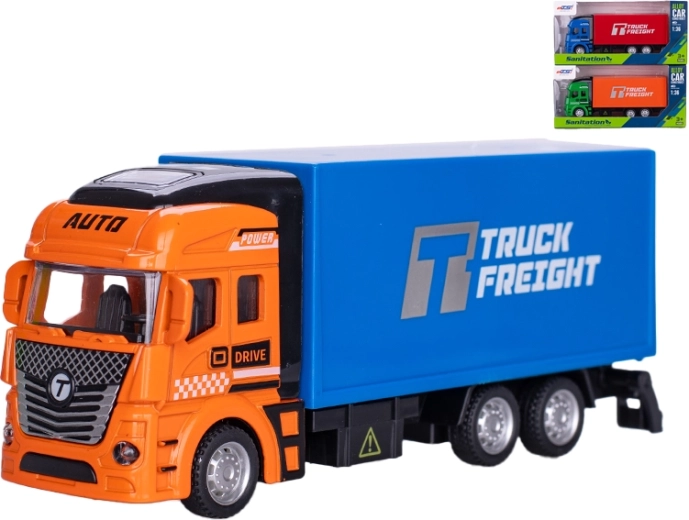 Fém teherautó 1:36 hátrahúzós mechanikával, 19,5 cm