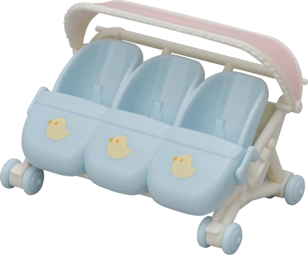 Sylvanian Families hármasikreknek való babakocsi