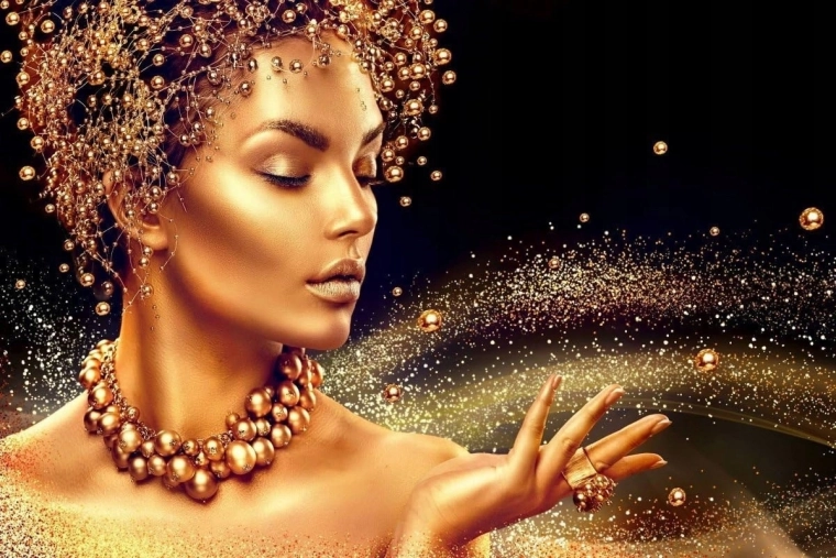 Gyémántfestés – Nő a varázsporban 30 × 40 cm