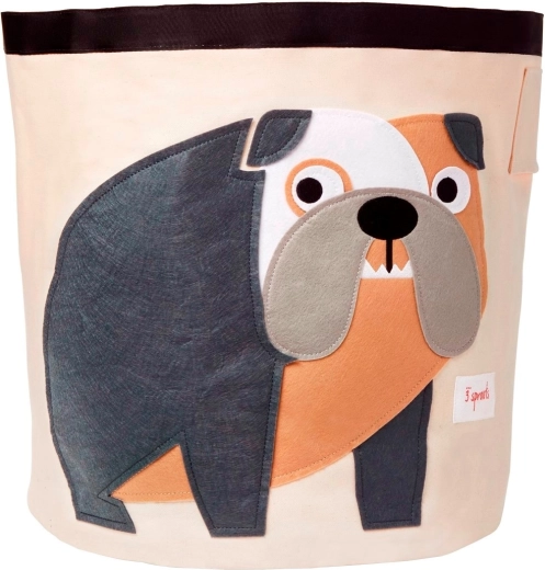 3 Sprouts tárolókosár játékokhoz Bulldog Grey