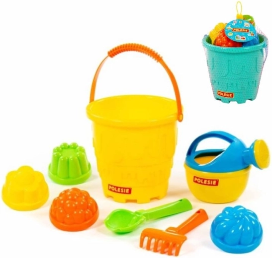 Homokozó készlet – nagy, vár alakú vödörrel és lapáttal