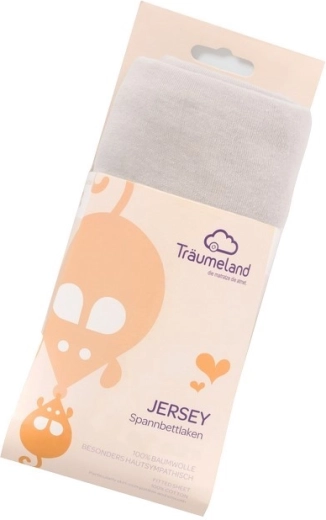 Träumeland jersey gumis lepedő járókába 100 × 100 cm világosszürke