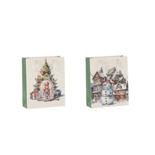Frozen Christmas ajándéktáska 18 × 24 × 8 cm – téli motívum, 12 db