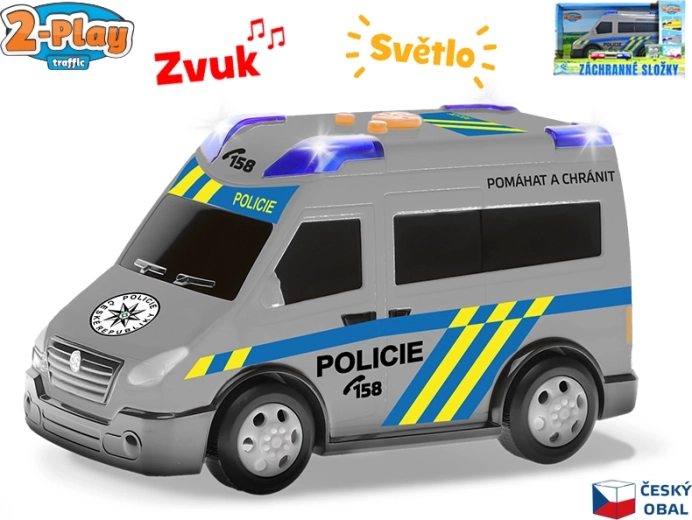 2-Play rendőrautó cseh dizájnnal, fény- és hangeffektekkel