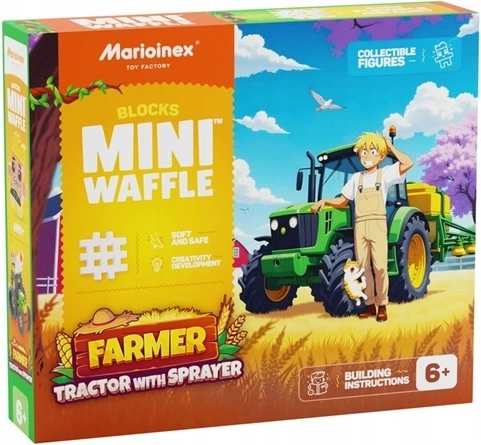 Marioinex Mini Waffle Farmer – traktor permetezővel (50 db elem)