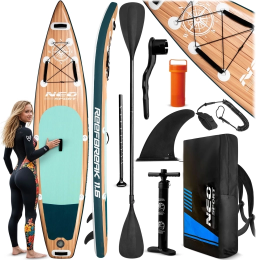 Neo-Sport felfújható paddleboard SUP Reefbreak 11’6 (350 cm) szett