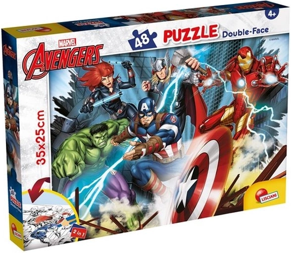 Lisciani Marvel Avengers kétoldalas puzzle 48 darabból
