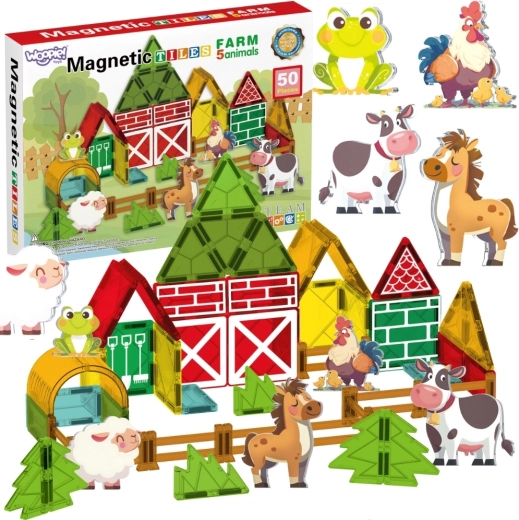 Woopie mágneses építőjáték – Farm, 50 elem