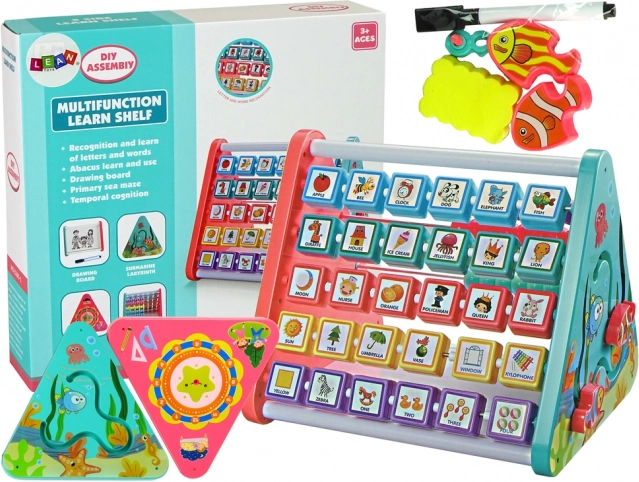 Oktató polc gyerekeknek számolóval és formákkal