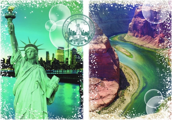 Puzzle Utazás a világ körül: Amerikai Egyesült Államok 2000 darab