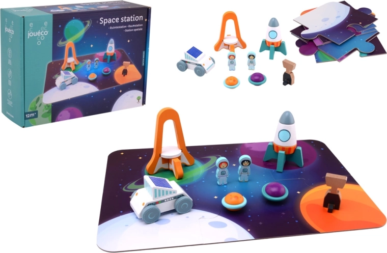 Jouéco fa űrállomás – puzzle szett figurákkal