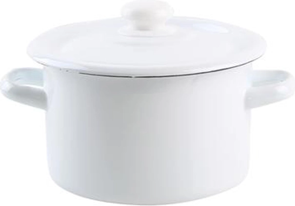 Zománcozott fazék fedővel 2 l – fehér