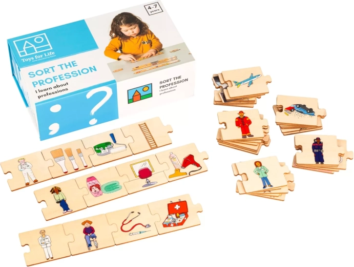 Toys for Life párosítsd a foglalkozásokat – fa puzzle mágneses dobozban