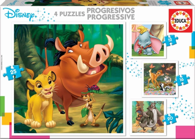 Educa puzzle Disney mesék 4 az 1-ben