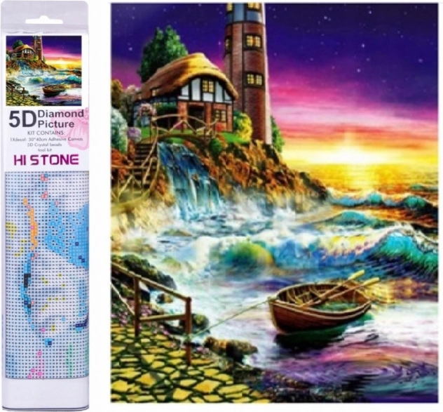 Gyémántfestés Viharos tengerpart 30 × 40 cm