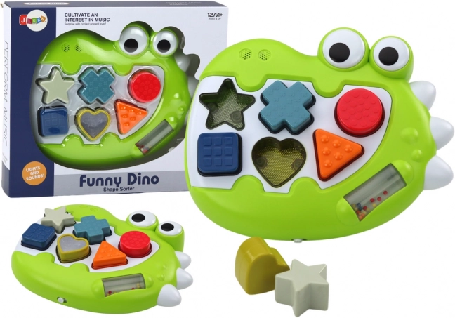 Érzékszervi dinoszaurusz formabedobó dallamokkal a legkisebbeknek