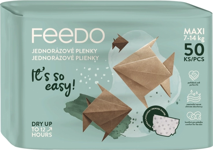 FEEDO eldobható pelenkák maxi (7–14 kg) – 50 db