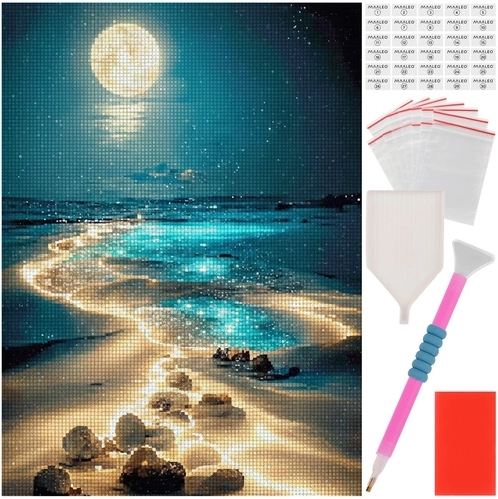 Gyémántszemes festés Tengerpart – 40 × 30 cm MAALEO