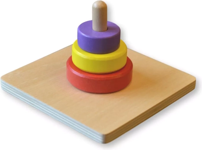 Moyo Montessori három színes karika a tüskén - 1 db