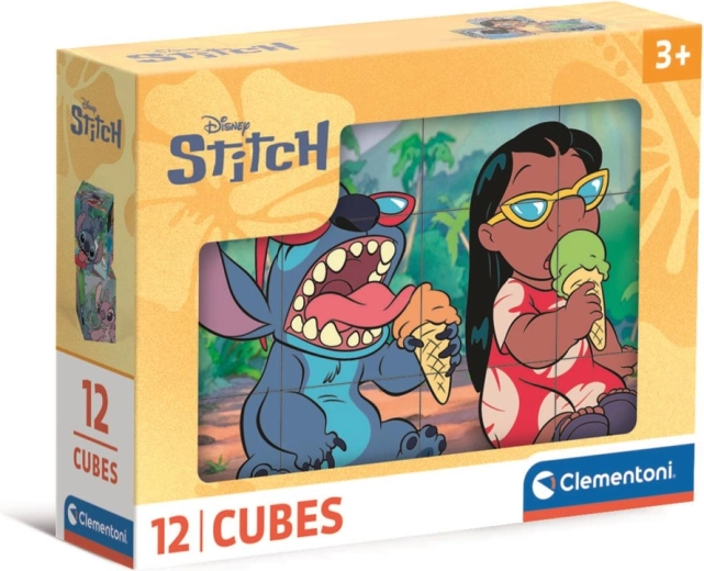 12 db-os DISNEY STITCH kirakókocka a Clementoni-tól