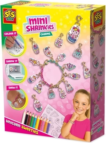 SES Creative Mini Shrinkies – unikornisos édességek, kreatív készlet medálokhoz és karkötőhöz