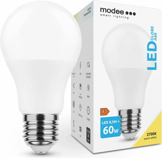 Modee Smart Lighting LED izzó A60 8,5 W E27, 806 lm, meleg fehér