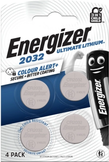 Energizer Ultimate Lithium CR2032 gombelemes akkumulátor 4 db Color Alert technológiával